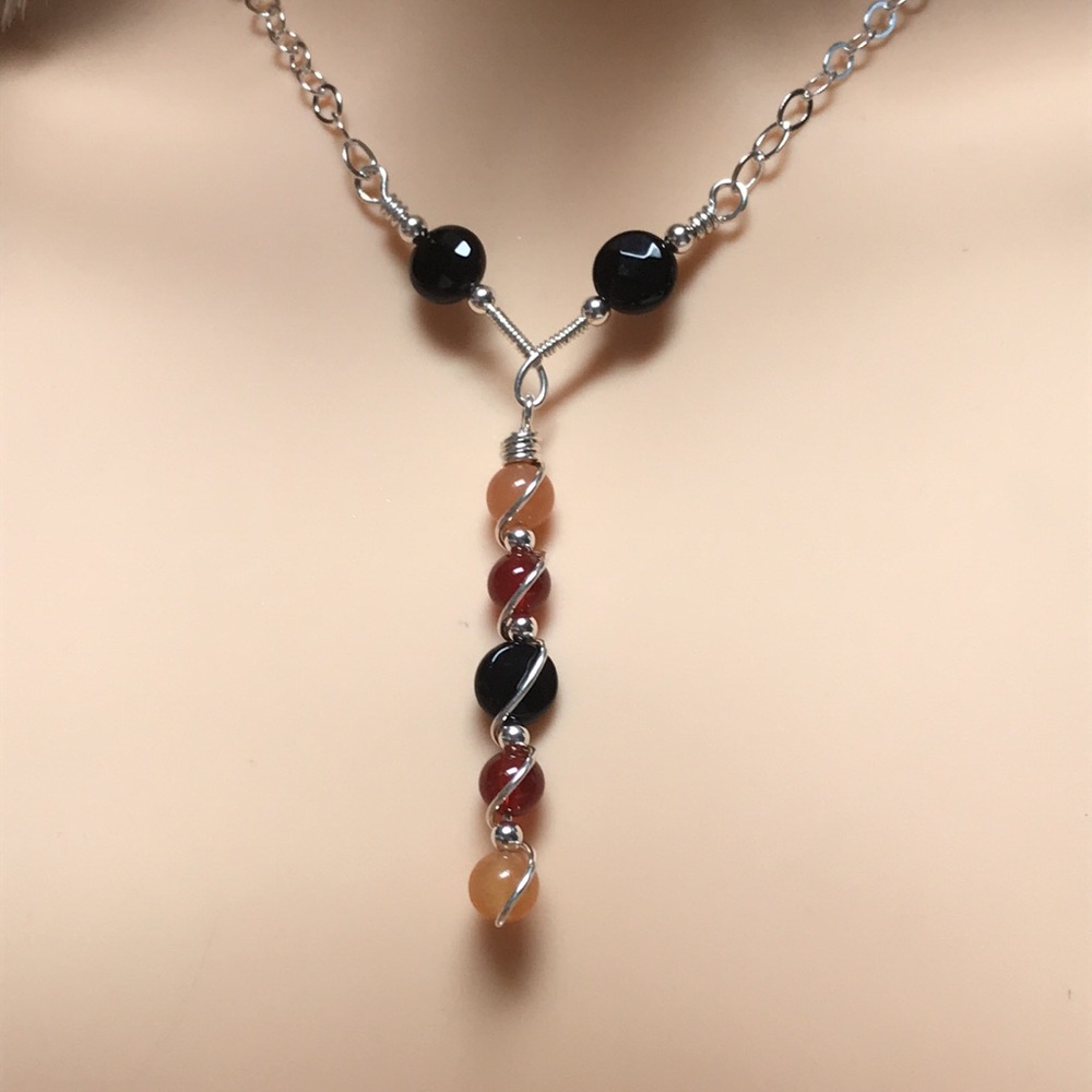 Solar Eclipse- Onyx, Red Agate,Orange Aventurine … - image 3